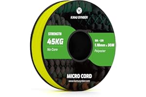 Kamu Synber Micro Corda 1.18mm Paracord Cordino 30m Bobina per Artigianato, Braccialetti, Portachiavi | Supporto 45kg | Giallo Neon