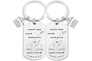 FGHJK 2 Confezioni per Portachiavi Casa Unisex Portachiavi Ci vediamo a Casa per Coppia in Acciaio Inox Ciondolo Casa Casetta Carina Chiavi regalo di inaugurazione della casa per moglie marito