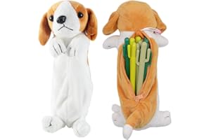 whatUneed Sac de Stylo de Crayon de Forme de Chien 3D, Cadeaux Mignons Doux de Jouet de Peluche pour des Enfants