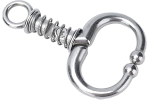 CUQUE Cattle Pliers Lightweight Spring Corrosion Resistant Stainless Steel Cattle Nose Ring for Agricultural Breeding (Small W Spring Bull Nose Ring)