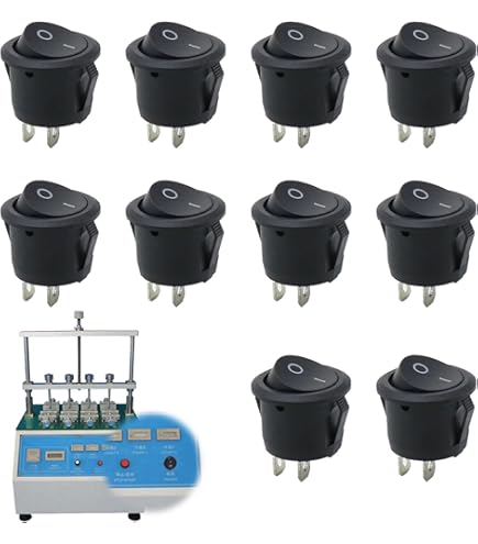 Lot De 5 Interrupteurs à Bascule Ronds 12V/220V - Bouton Poussoir ON/OFF, Mini Format Encastrable, Pour Voiture, Bateau, Bricolage