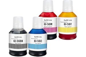 LAIPENG GI-56 GI56 Inchiostro Compatibile con MAXIFY GX7050 GX6050 GX5050 GX4050 GX3050 Stampante Multipla a 4 Colori (Nero/Ciano/Magenta/Giallo)