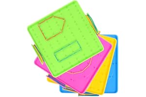 Toddmomy 4pcs Peg Board Plastic Geoboard for Shape Learning Pegboard Tool Organizer Pegboard for Kids Creative Geoboard Geo Boards for Kids Geoboard Pegboard Toy Set Primary School Puzzle