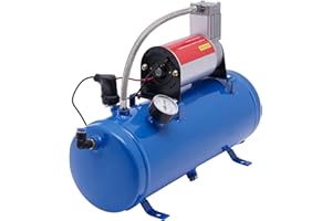 GDSKR 12 V Compresseur d'air, Compresseur d'air Trompette, avec réservoir 6 L, Compresseur d'air pour voiture, Système de compresseur d'air intégré, 100 Psi, pour Klaxon pneumatique, gonflage des pneus