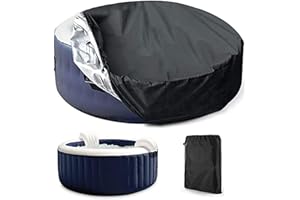 YLZBA Cubierta Redonda for Bañera de Hidromasaje,Funda Exterior Impermeable Cubiertas Protectoras de Bañera de Hidromasaje de SPA Protección contra el Viento y los Rayos UV(210 * 30cm)