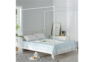 DALOVY Himmelbett Moskitonetzhalter Vier Eckbett, Edelstahl Eisenkunst -Bettüberdachung Baldachin Moskitonetz Rahmen, Bettüberdachung, Gestell für Twin/Full/Queen/California King/King Size Bett,1.8×2.2m Bed