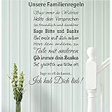 Wandtattoo-Wandaufkleber ***Familienregeln*** - (Größen.- und Farbauswahl)