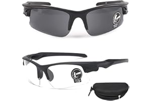 QHIU Lunettes Tactiques Anti-Explosion UV Protection Goggle pour Airsoft Cyclisme Moto Sports de Plein air Homme Femme Unisex(2PCS)