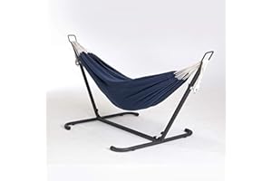 CONCEPT-USINE CONCEPT USINE | Hamaca con Soporte de Metal | 1 Persona | Lona de Tela de Poliéster | Carga Máxima 130 kg | Modelo Azul Copacabana | para Exterior Balcón Jardín y Terraza | Impermeable