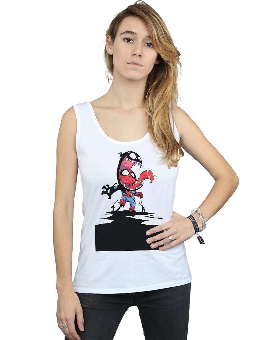 Marvel-Universe-Damen-Spider-Man-Venom-Cartoon-Muskelshirt