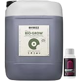 GROWMANIA BioBizz Bio Grow Fertilizer 5L + Boost Up Nutrients Sample + Measuring Cup | 100% Organic Fertilizer for Growing Pl