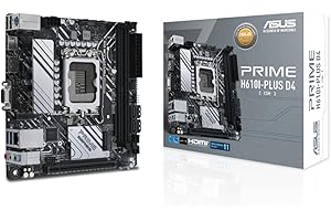 ASUS PRIME H610I-PLUS D4-CSM, Scheda Madre Intel Mini-ITX DDR4 3200, PCIe 4.0, Slot M.2, SATA 6 Gbps, Ethernet Realtek 1Gb, DisplayPort, HDMI, D-Sub, USB 3.2 Gen 1, Control Center Express