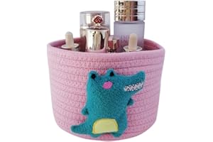 OUYIWEIMAOYI Cesto portaoggetti in corda di cotone,Organizer cestini portaoggetti,Perfetti per riporre oggetti di piccole dimensioni,Per riporre la casa e riporre i cosmetici (Pink)