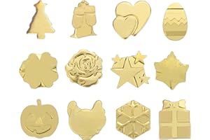 FrogBro 12 Stück Weihnachten Stempel Holzverbrennung Pyrograph Lötspitze, Feiertags Stempel Holz Brandmalerei Tool, DIY für Holz oder andere Oberflächenmaterialien,Kompatibel Frogbro Pyrographie Stift