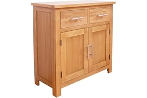 Aurotrice OAK Small Sideboard Living Room Storage 2 Doors 2 Drawers Mini Sideboard Natural