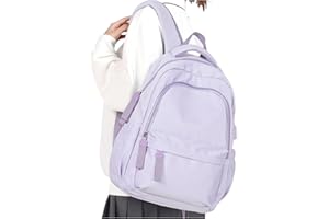 WEPLAN Sac à dos Scolaire Cartable College Fille Garcon Sac à dos Loisir Sac de Voyage Sac à d'école léger 14 Pouces Imperméable Sac à Dos pour Prdinateur Portable Sac a Dos Femme