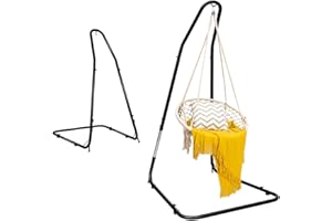 ‎RELAX4LIFE RELAX4LIFE Hängestuhlgestell Metall Höhenverstellbar, Hängesesselgestell bis 150 kg belastbar, Hängesitzständer mit lackierten Eisenrohren, Hängestuhlständer Hängesitzgestell mit Stabiler Struktur