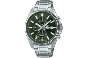 CASIO Edifice Męski zegarek kwarcowy z chronografem z paskiem ze stali nierdzewnej EFV-610D-3CVUEF, Srebrny, bransoletka