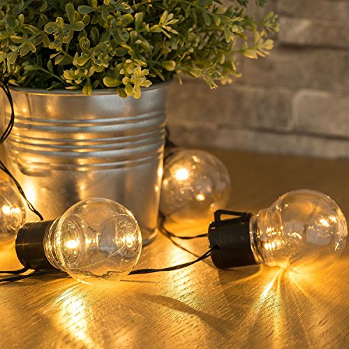 KEEDA LED Solar Kugel Lichterkette Warmweiß mit 10pcs Globe Birnen, 3.5m(15.75ft) Glühbirne Lichterketten, Solar Weihnachts Beleuchtung, Innen und Außen Deko Glühbirne,Außenbeleuchtung , Solar Garten Dekorative Lichter/ Lichterkette Beleuchtung , Weihnachten Dekoration, Wasserdicht (Warmweiß) - 5