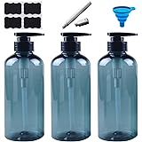 Leere Shampoo-Flaschen, Seifenspender-Flasche mit Pumpe, 500 ml, nachfüllbar, für Dusch-Shampoo und Spülung, Blau, Kunststoff