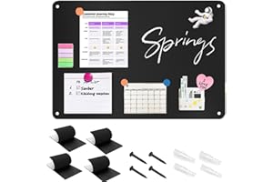 ‎OELRSTFE Magnettafel Magnetboard - Pinnwand Magnetisch 42×30cm, Magnettafel Küche, Magnetic Board, mit Zauberklebern und Schrauben für Büros, Magnettafel Schwarz, Notizen und Fotos(Schwarz)