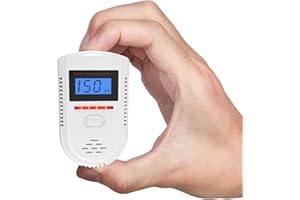 EIBEST Carbon Monoxide Detector, Carbon Monoxide Alarm, Detector with LED Display (PPM Value Visible at All Times) and 85 dB Audible and Visual Alarm.