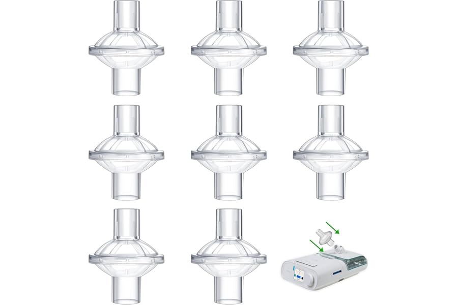 CPAP Filters 8 Pack Universal Fit Inline Filter Filters for Cpap Machine CPAP Supplies Individually Packing for CACP Machine Size 22mm and 25mm Tube