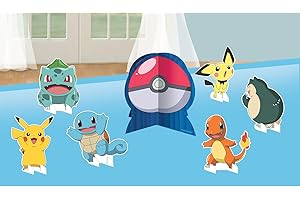 Amscan 9917124 - Decorazioni centrotavola per feste di compleanno per bambini Pokémon - 7 pezzi