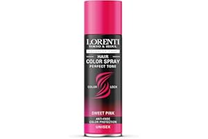 LORENTI TOKYO & SEOUL Color Spray de couleur pour cheveux Sweet Pink – 150 ml – Pour déguisement et maquillage pour carnaval, Halloween et fête à thème – Lavable – Color Hair Spray
