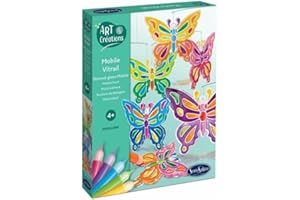 SentoSphère - MOBILE VITRAIL - PAPILLONS - Kit peinture - Kit Loisir Créatif - A partir de 4 ans - Fabriqué en France