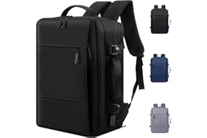 BENUAN Carry On Bag Travel Backpack, Expandable Cabin Bag Laptop Backpack Hand Luggage Shoulder Bag for Men and Women, Black