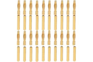 LINSYRC 20 Pairs Gold-plated 2.0mm 2mm Banana Plug Bullet Male and Female Connector for RC Lipo Battery ESC Motors (20 Pairs 2.0MM)