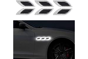 LCXECNW 6 PZ 3D forte adesivo striscia riflettente,Auto parafango cappuccio paraurti decalcomania riflettente,Decalcomania riflettente ad alta intensità per la visibilità notturna per auto SUV (Bianco)