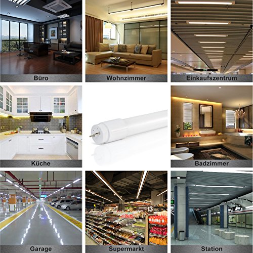 2er Pack OUBO LED Leuchtstofflampe 60CM Leuchtstoffröhre T8 Tube 9 Watt, Warmweiß 3000K, 990LM, Abstrahlwinkel 270°, Nanoröhren, inkl. LED Starter - 7