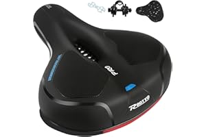ROGTYO Sillín Bicicleta Cómodo, Sillin Bicicleta MTB Hombre Mujer Antiprostatico Gel Acolchada Transpirable Reflectante Asiento para Bicicleta Montaña Electrica Estatica