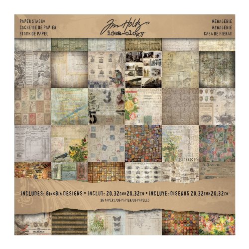 Tim Holtz ADTH93111 idea-ology Menagerie Mini Stash, Paper, mehrfarbig, 20.3 x 20.3 x 1 cm