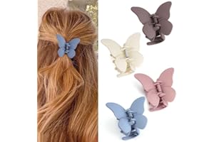 ZHENG XUAN Pinces à cheveux papillon 4pcs pinces à cheveux en forme de griffe pour cheveux épais petites pinces à cheveux pour femmes pinces à cheveux papillon pinces à cheveux Brown,pink)