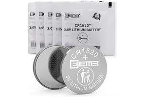 EEMB 5 Pack CR1620 Batterie 3V Batterie au Lithium Bouton Coin Batterie 1620 ECR1620, DL1620 pour Montre, Boîte à Clés, Calculatrice, Téléommande de Voiture, Jeux Mobiles, Jouets