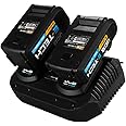 JCB 18V Dual Charger, Compatible with JCB Power Tools 18v Lithium-ion Batteries, Combi Drill, Drill Driver and More, with Red & Green LED Indicators, 3 Year Warranty