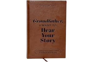 Miaoyak Grandfather, I Want To Hear Your Story: A Grandfather's Guided Journal To Share His Life And His Love, Leather Hardcover, Ribbon Bookmark, Grandfather Birthday Gifts
