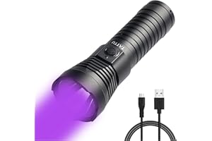 TATTU U3 UV Lampe de Poche 395nm Rechargeable Noir Lumière 10W Ultra-violet LED avec Câble de Charge Micro USB