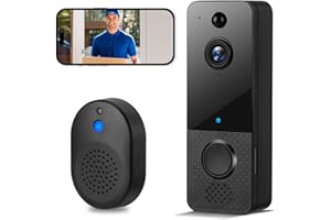 MUCEK Türklingel mit Kamera, Funkklingel mit Kamera, Türklingel kabellos 2-Wege-Audio, PIR Personenerkennung, Nachtsicht, Fernzugriff Video Türsprechanlage, Automatischer Alarm, Cloud-Speicher