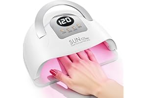 PKBD 380W UV LED Nail Lamp, Professional Nail Dryer Gel Polish Light with 81 Beads/4 Gear Timing, Nail Polish Curing Gel LED Dryer with Automatic Sensor, LED Display, Portable Handle UV Lamps For Gel Nails