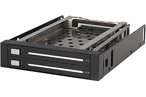 StarTech.com Backplane per rack mobile SATA hot swap 2,5 '' a 2 unità, Contenitore per rack SATA a 2 unità per HDD 3.5 (HSB220SAT25B)