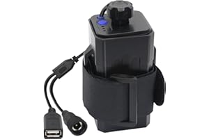 PNGKNYOCN 8.4V Battery Pack Housing, with DC and USB Ports Waterproof and Safe Battery Pack Housing, for 2/4 x 18650 Lithium-ion Battery Bicycle Lamp Headlights and Mobile Phones