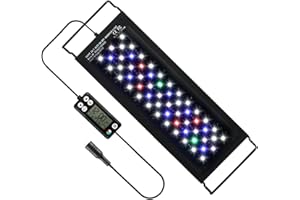 HORXFLIG 14W 30cm Illuminazione per Acquario a LED, Luce per Acquario con Staffa Estensibile, Lampada per Acquario a Luminosità Regolabile con Timer Regolabile Utilizzata per Acquari da 30-45cm