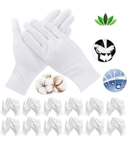 Katoenen handschoenen, (12 paar), beschermende handschoenen, katoenen