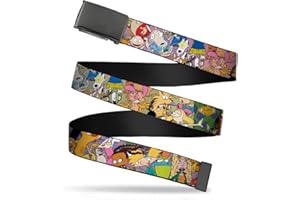 Nickelodeon Męski pasek Buckle-down Web Belt Nick 90's Rewind 1,25" pasek, wielokolorowy, 3 cm szerokości, pasuje do góry-107 cm spodnie rozmiar, wielokolorowa