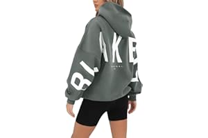 LSEEKA Backprint Hoodie Damen Mit Blakely Aufdruck Oversize Pullover Mit Kapuze Sweatshirt Baumwolle Freizeit Kapuzenpullover Langarm Oberteile Langarmshirt Tops