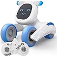 PRANITE Robot Toy for Kids, Rechargeable Remote Control Robot Toy with LED Expression changes, Record, Voice Control, Touch Sense, Sing, Dance, Interactive Birthday Gifts for Boys & Girls